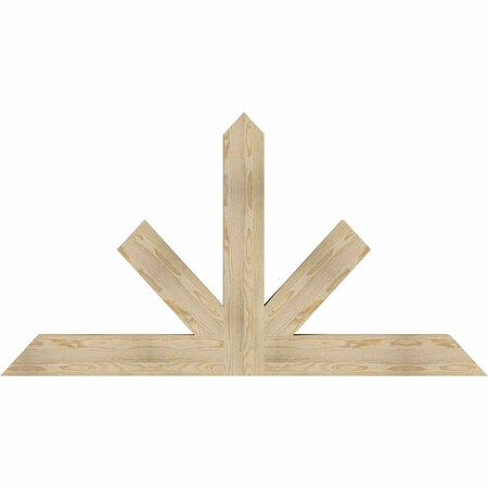 Ekena Millwork Saratoga Rough Sawn Timber Gable Bracket, Douglas Fir, 72"W x 39"H x 4"D x 6"F, 13/12 Pitch GBW072X39X0406SAR00RDF